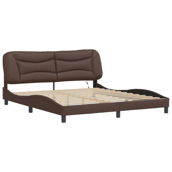 Bettgestell mit LED Braun 180x200 cm