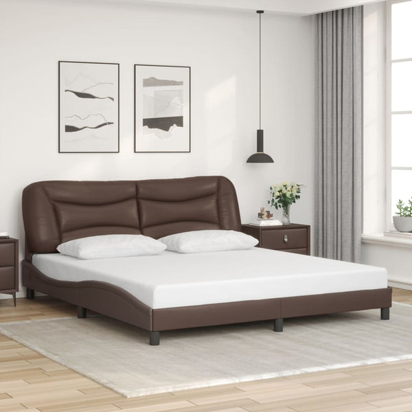 Bettgestell mit LED Braun 180x200 cm