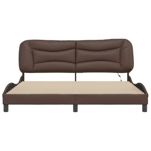 Bettgestell mit LED Braun 180x200 cm
