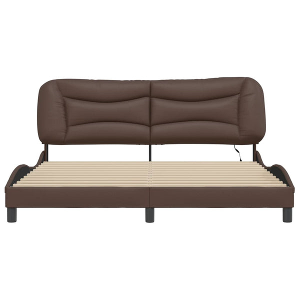 Bettgestell mit LED Braun 180x200 cm