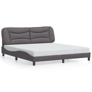 Bettgestell mit LED Grau 180x200 cm