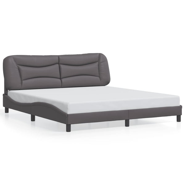 Bettgestell mit LED Grau 180x200 cm