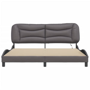 Bettgestell mit LED Grau 180x200 cm