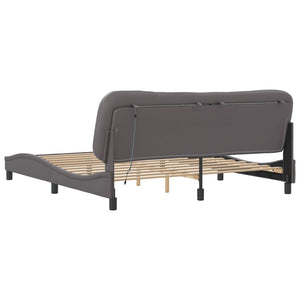 Bettgestell mit LED Grau 180x200 cm