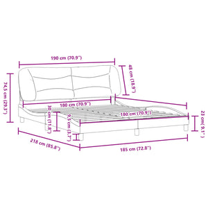 vidaXL Cadre de lit avec LED sans matelas "Hvar" Cappuccino-marron 180x200 cm