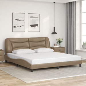 vidaXL Cadre de lit avec LED sans matelas "Hvar" Cappuccino-marron 180x200 cm