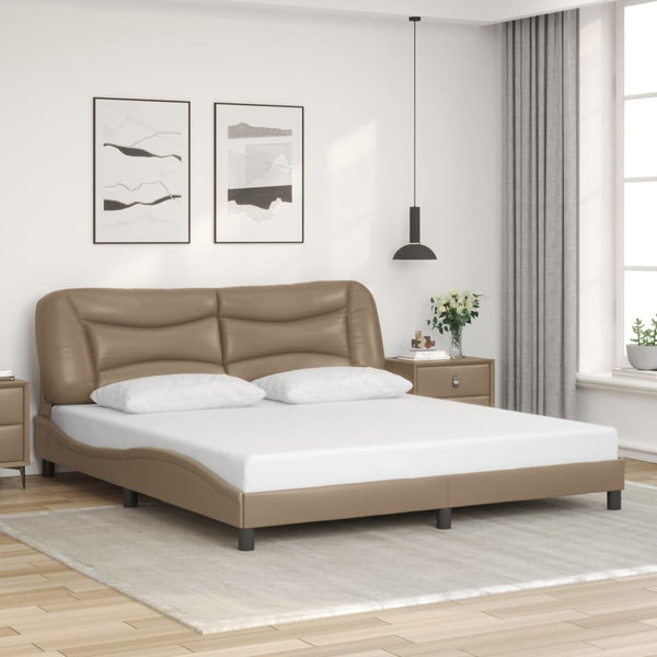 vidaXL Cadre de lit avec LED sans matelas "Hvar" Cappuccino-marron 180x200 cm
