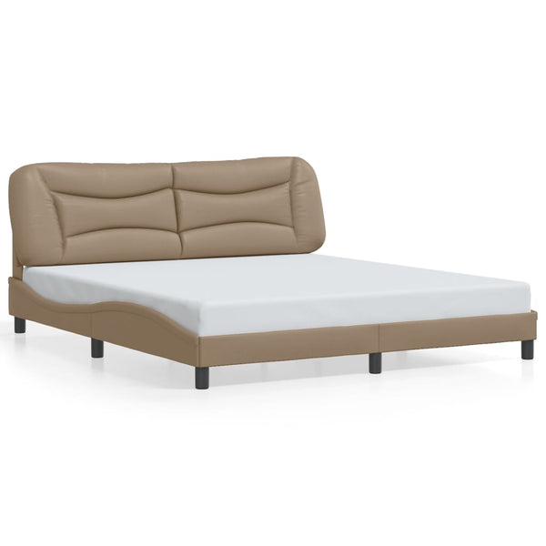 vidaXL Cadre de lit avec LED sans matelas "Hvar" Cappuccino-marron 180x200 cm