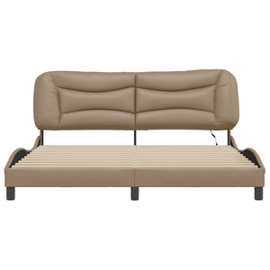 vidaXL Cadre de lit avec LED sans matelas "Hvar" Cappuccino-marron 180x200 cm