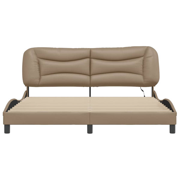 vidaXL Cadre de lit avec LED sans matelas "Hvar" Cappuccino-marron 180x200 cm