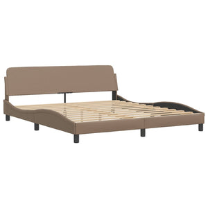 vidaXL Cadre de lit avec LED sans matelas "Hvar" Cappuccino-marron 180x200 cm