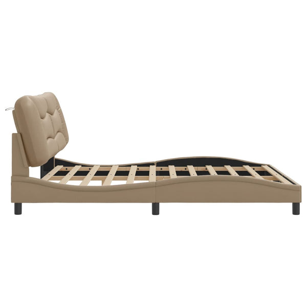 vidaXL Cadre de lit avec LED sans matelas "Hvar" Cappuccino-marron 180x200 cm
