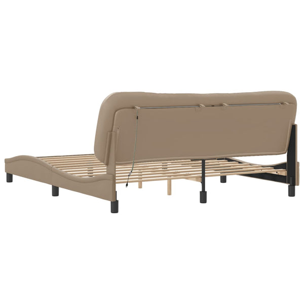 vidaXL Cadre de lit avec LED sans matelas "Hvar" Cappuccino-marron 180x200 cm