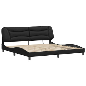 Bettgestell mit LED Schwarz 200x200 cm