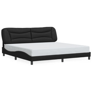 Bettgestell mit LED Schwarz 200x200 cm