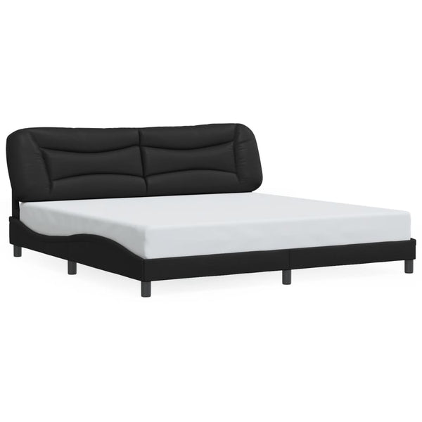 Bettgestell mit LED Schwarz 200x200 cm
