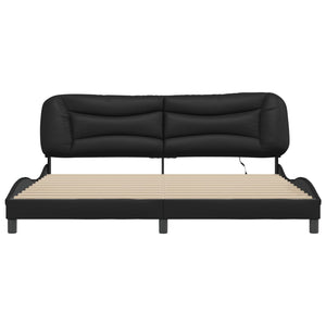 Bettgestell mit LED Schwarz 200x200 cm