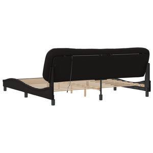 Bettgestell mit LED Schwarz 200x200 cm
