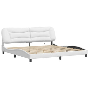 vidaXL Cadre de lit Hvar avec LED sans matelas blanc 200x200 cm
