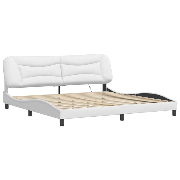 vidaXL Cadre de lit Hvar avec LED sans matelas blanc 200x200 cm