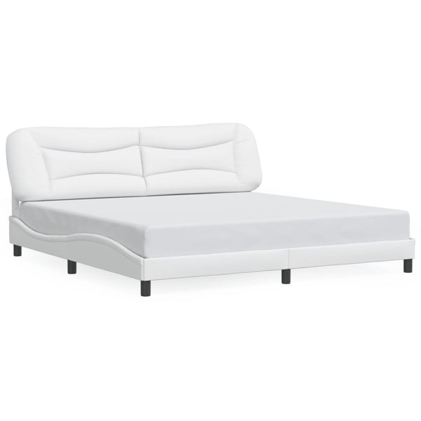 vidaXL Cadre de lit Hvar avec LED sans matelas blanc 200x200 cm