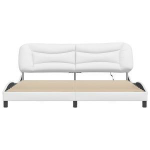 vidaXL Cadre de lit Hvar avec LED sans matelas blanc 200x200 cm