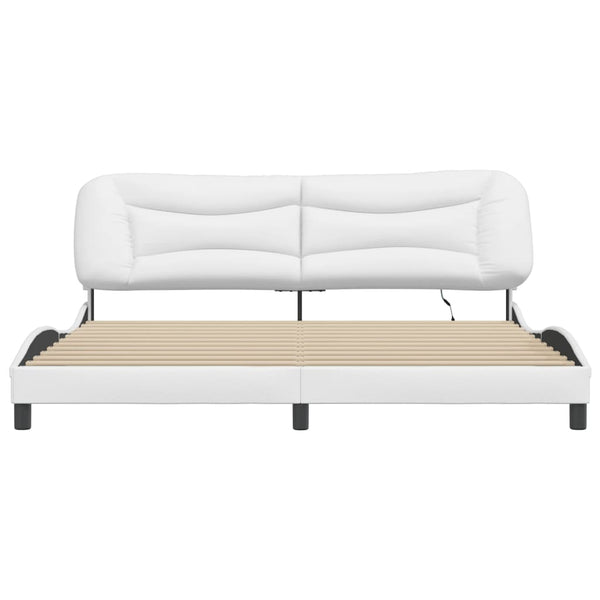 vidaXL Cadre de lit Hvar avec LED sans matelas blanc 200x200 cm