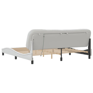 vidaXL Cadre de lit Hvar avec LED sans matelas blanc 200x200 cm