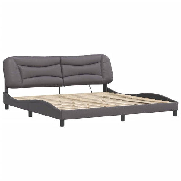 Bettgestell Grau 200x200 cm mit LED