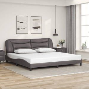 Bettgestell Grau 200x200 cm mit LED