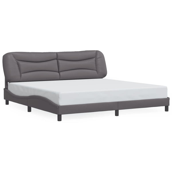Bettgestell Grau 200x200 cm mit LED