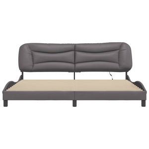 Bettgestell Grau 200x200 cm mit LED
