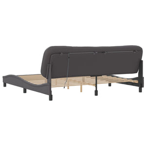 Bettgestell Grau 200x200 cm mit LED