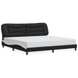 vidaXL Cadre de lit avec LED sans matelas « Hvar » Noir et blanc 200x200 cm