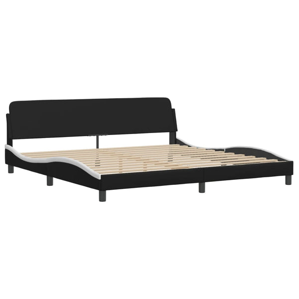 vidaXL Cadre de lit avec LED sans matelas « Hvar » Noir et blanc 200x200 cm