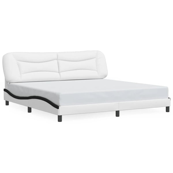vidaXL Cadre de lit avec LED sans matelas "Hvar" Blanc et noir 200x200 cm