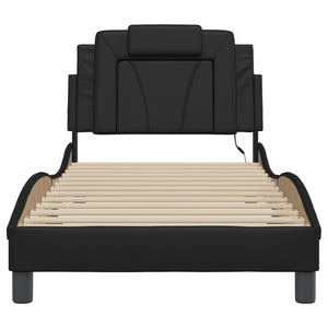 vidaXL Cadre de lit « Viana » avec LED sans matelas Noir 80x200 cm