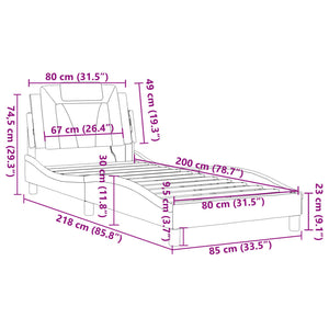 vidaXL Cadre de lit « Viana » avec LED sans matelas Blanc 80x200 cm