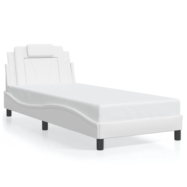 vidaXL Cadre de lit « Viana » avec LED sans matelas Blanc 80x200 cm