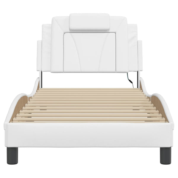 vidaXL Cadre de lit « Viana » avec LED sans matelas Blanc 80x200 cm