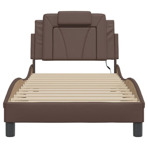 vidaXL Cadre de lit « Viana » avec LED sans matelas Marron 80x200 cm