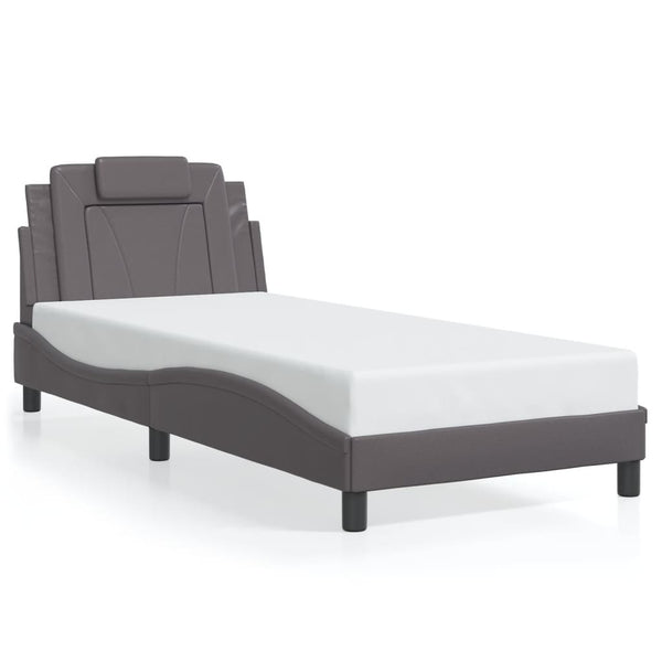 Bettgestell Viana Grau 80x200 cm mit LED