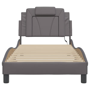 Bettgestell Viana Grau 80x200 cm mit LED