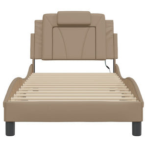 vidaXL Cadre de lit "Viana" LED sans matelas Cappuccino-Marron 80x200 cm