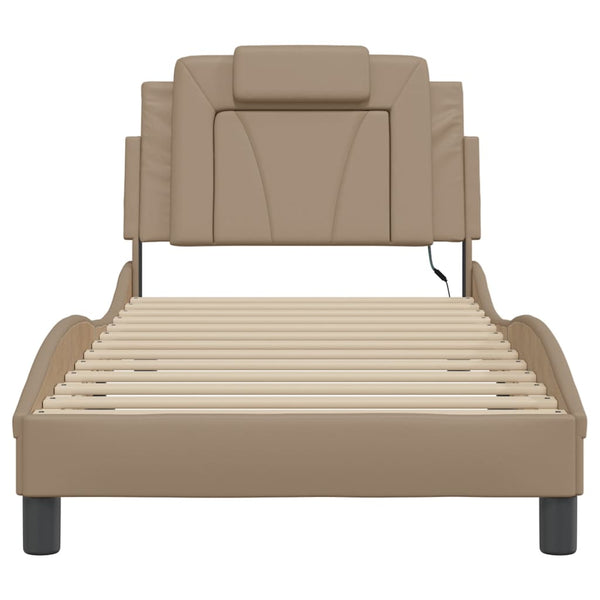 vidaXL Cadre de lit "Viana" LED sans matelas Cappuccino-Marron 80x200 cm
