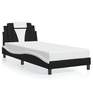 vidaXL Cadre de lit « Viana » avec LED sans matelas Noir et blanc 80x200 cm