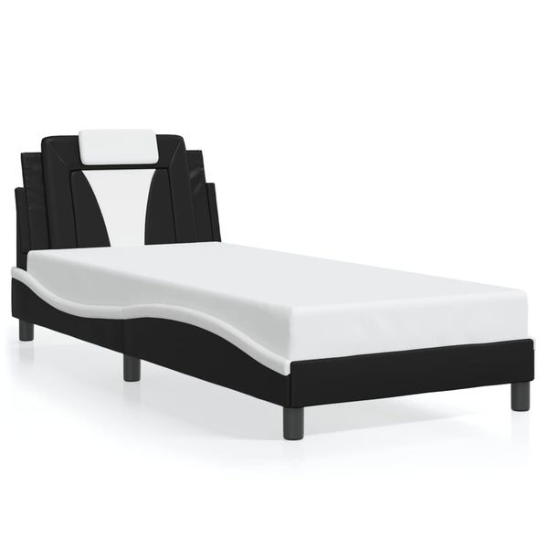 vidaXL Cadre de lit « Viana » avec LED sans matelas Noir et blanc 80x200 cm