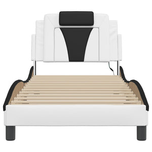 vidaXL Cadre de lit "Viana" avec LED sans matelas Blanc et noir 80x200 cm