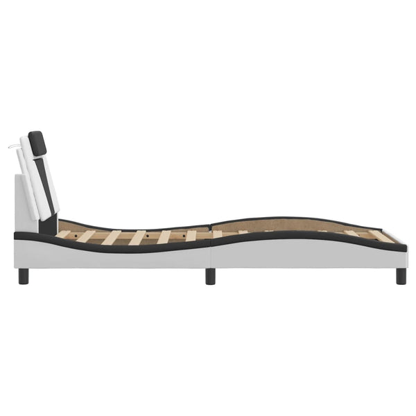 vidaXL Cadre de lit "Viana" avec LED sans matelas Blanc et noir 80x200 cm