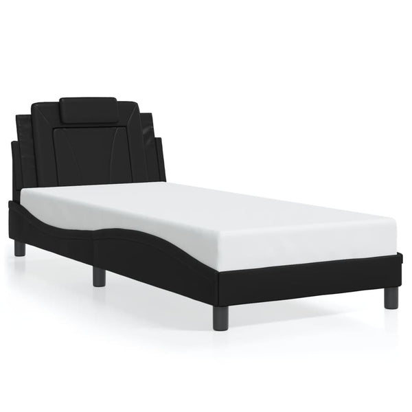 vidaXL Cadre de lit "Viana" avec LED sans matelas Noir 90x190 cm